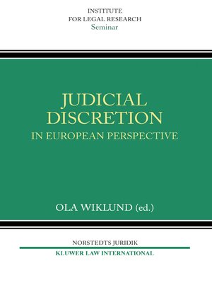 cover image of Judicial Discretion in European Perspective